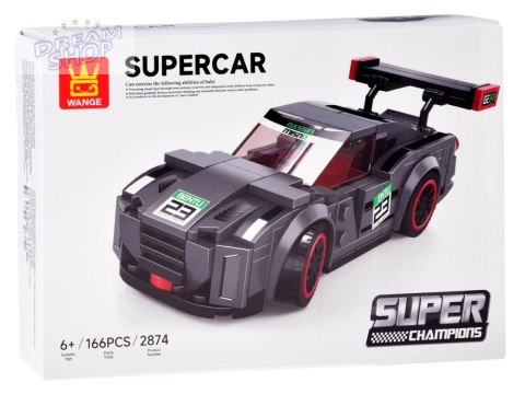 Klocki techniczne Sportowe auto SZARE 166-elementów + naklejki ZA5743