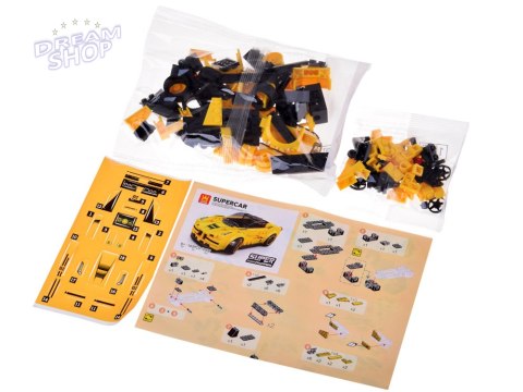 Klocki techniczne Sportowe auto ŻÓŁTE 143-elementy + naklejki ZA5742