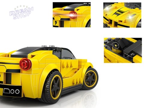 Klocki techniczne Sportowe auto ŻÓŁTE 143-elementy + naklejki ZA5742