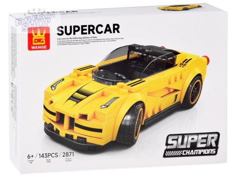 Klocki techniczne Sportowe auto ŻÓŁTE 143-elementy + naklejki ZA5742