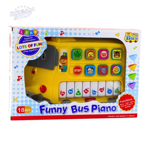 Pianinko Elektryczne Edukacyjne Dla Malucha Autobus Żółty