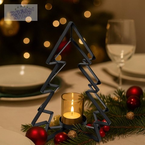 ŚWIECZNIK METALOWY 31,5CM CHOINKA MICA