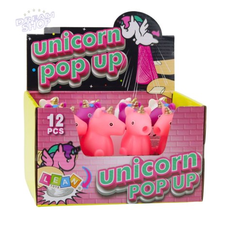 Skaczący Jednorożec Na Sprężynie Pop Up Biały Różowy 10cm Mix