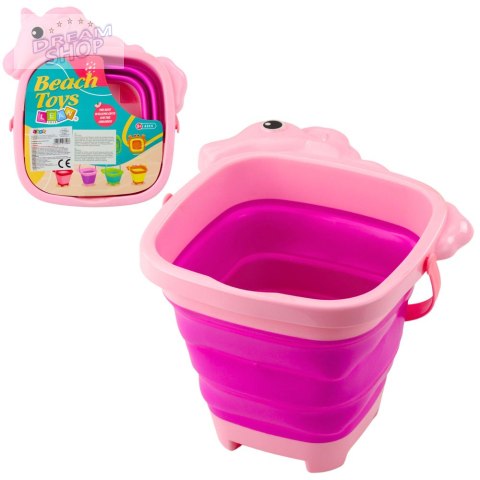 Składane Wiaderko Silikonowe Jednorożec Plażowe Różowe