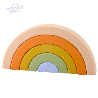 Tęczowa Układanka Dla Malucha Klocki Gumowe Pastelowe 5 szt.