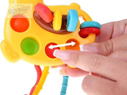 Zabawka sensoryczna 3w1 ŻYRAFA - przesuwanie przeciąganie pop it ZA5762