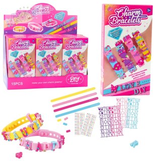 Zestaw Bransoletek DIY Zawieszki Litery 4 Bransoletki Regulowane