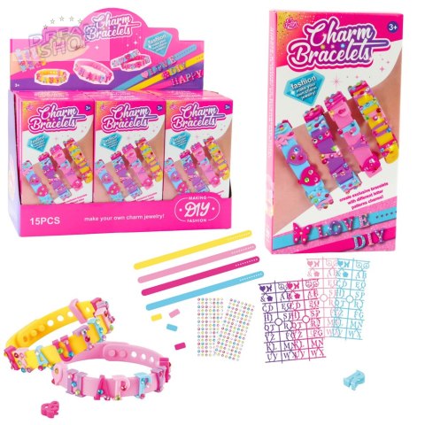 Zestaw Bransoletek DIY Zawieszki Litery 4 Bransoletki Regulowane