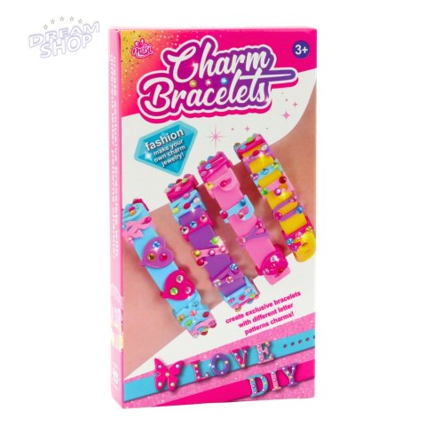 Zestaw Bransoletek DIY Zawieszki Litery 4 Bransoletki Regulowane