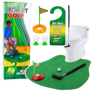 Zestaw Gra Zręcznościowa Golf Toaletowy Mata Kij Piłki Zawieszka Na Drzwi