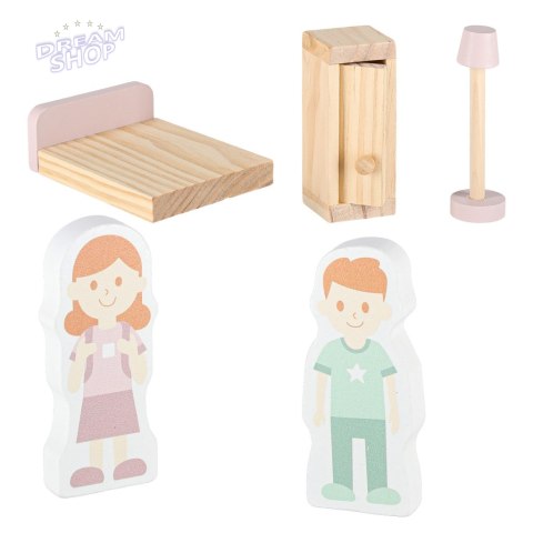 Domek dla lalek drewniany LULILO Peonio 70cm LED róż
