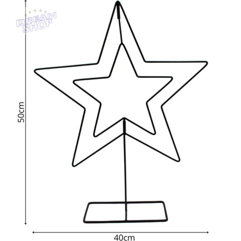 GWIAZDA DEKORACYJNA 50CM CZARNA MICA