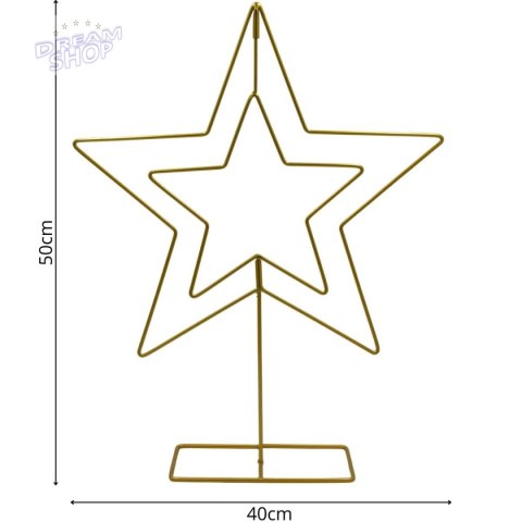GWIAZDA DEKORACYJNA 50CM ZŁOTA MICA