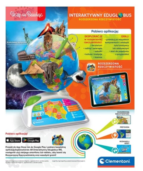 Interaktywny Edukacyjny Globus Eduglobus Clementoni 50847