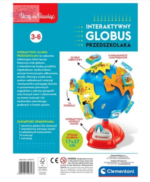 Interaktywny Globus Przedszkolaka Clementoni 50757