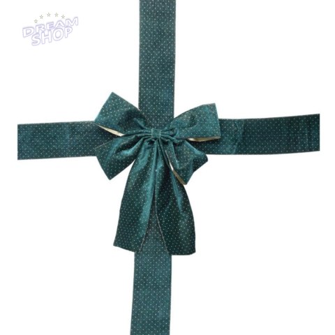 KOKARDA NA DRZWI 33x10x42CM WSTĄŻKA DŁ 4,3M CIEMNO ZIELONA