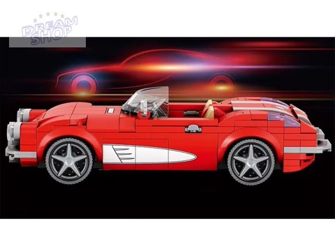 Klocki techniczne Retro auto CZERWONY KABRIOLET z lat 50. 311-ele ZA5790
