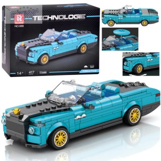 Klocki techniczne Retro auto NIEBIESKI KABRIOLET złote felgi 417-ele ZA5788
