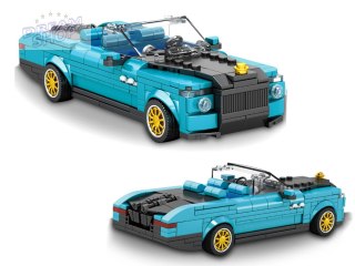 Klocki techniczne Retro auto NIEBIESKI KABRIOLET złote felgi 417-ele ZA5788