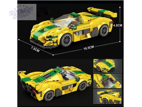 Klocki techniczne Sportowe auto P1 GTR ŻÓŁTO-ZIELONE 368-ele ZA5781