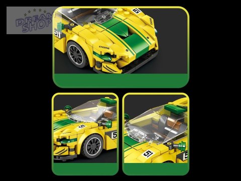 Klocki techniczne Sportowe auto P1 GTR ŻÓŁTO-ZIELONE 368-ele ZA5781