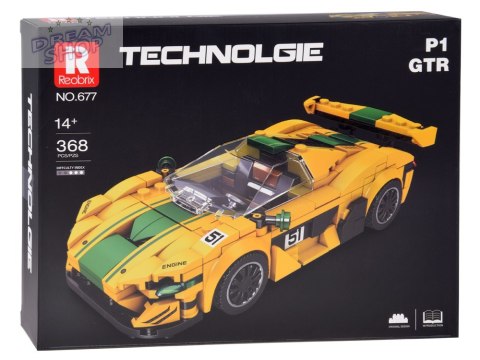 Klocki techniczne Sportowe auto P1 GTR ŻÓŁTO-ZIELONE 368-ele ZA5781