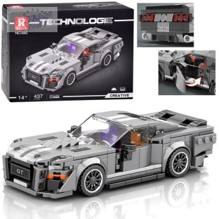Klocki techniczne Sportowe auto SZARE z lat 60. 437-ele ZA5783