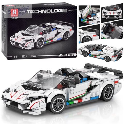 Klocki techniczne Supersportowe auto BIAŁY KABRIOLET spojler 348-ele ZA5787