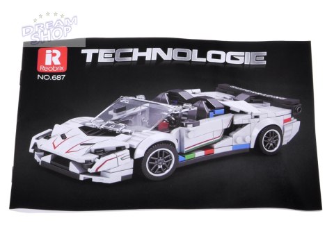 Klocki techniczne Supersportowe auto BIAŁY KABRIOLET spojler 348-ele ZA5787