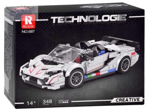 Klocki techniczne Supersportowe auto BIAŁY KABRIOLET spojler 348-ele ZA5787