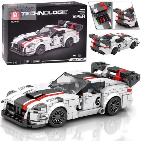 Klocki techniczne Supersportowe auto BIAŁY VIPER spojler 419-ele ZA5784