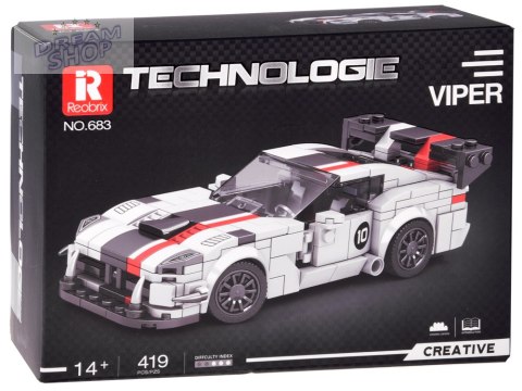 Klocki techniczne Supersportowe auto BIAŁY VIPER spojler 419-ele ZA5784