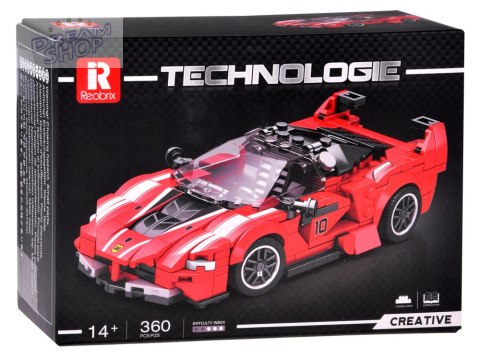 Klocki techniczne Supersportowe auto CZERWONY KABRIOLET 360-ele ZA5786