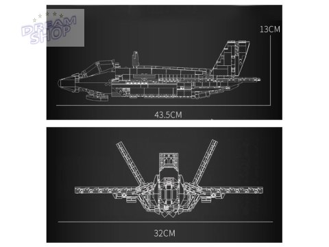 Klocki techniczne amerykański myśliwiec F-35 Lighting II 1600ele ZA5799