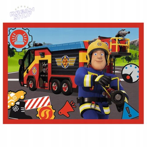 Puzzle 4w1 Strażak Sam, Przygody Strażaka Sama 4 układanki Trefl 34632