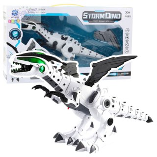 Robot Dinozaur Na Baterie Ruchome Skrzydła Światła Dźwięk Biały