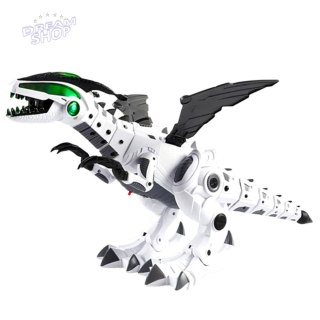 Robot Dinozaur Na Baterie Ruchome Skrzydła Światła Dźwięk Biały