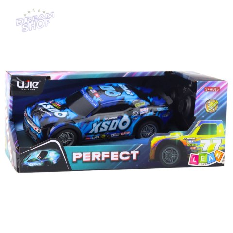 Samochód Wyścigowy Zdalnie Sterowany RC Świecąca Obudowa Czarno-Niebieski