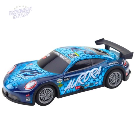 Samochód Wyścigowy Zdalnie Sterowany RC Świecąca Obudowa Niebieski