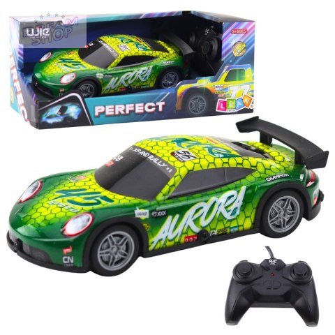Samochód Wyścigowy Zdalnie Sterowany RC Świecąca Obudowa Zielony