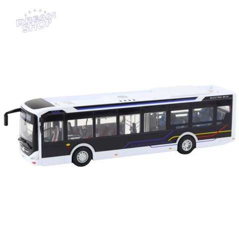 Autobus Metalowy Miejski Światła Dźwięk 1:42 Biały