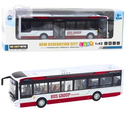 Autobus Miejski Metalowy Dźwięk Światła 1:42 Czerwony