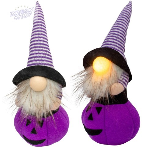 FIGURKA DEKORACYJNA NA DYNI 25CM LED HALLOWEEN FIOLET