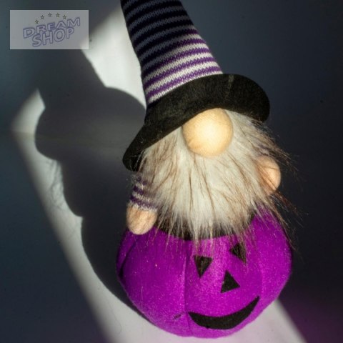 FIGURKA DEKORACYJNA NA DYNI 25CM LED HALLOWEEN FIOLET
