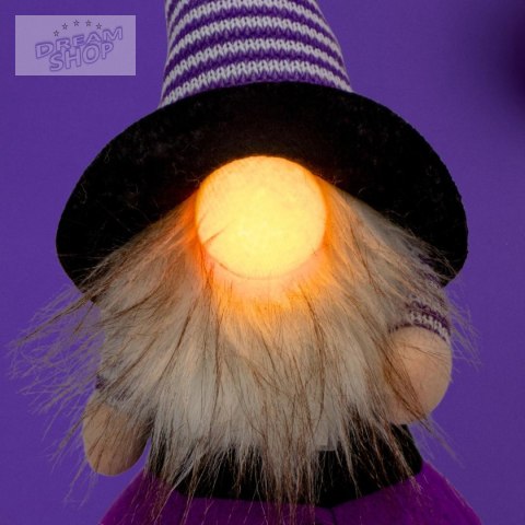 FIGURKA DEKORACYJNA NA DYNI 25CM LED HALLOWEEN FIOLET