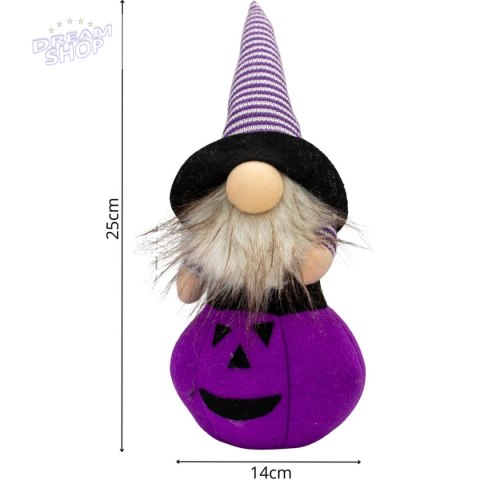 FIGURKA DEKORACYJNA NA DYNI 25CM LED HALLOWEEN FIOLET