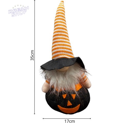 FIGURKA DEKORACYJNA NA DYNI 35CM LED HALLOWEEN CZARNY