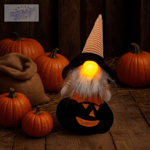FIGURKA DEKORACYJNA NA DYNI 35CM LED HALLOWEEN CZARNY