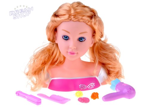 Głowa do czesania 20 cm LALKA BLONDYNKA z akcesoriami fryzjerskimi ZA5837
