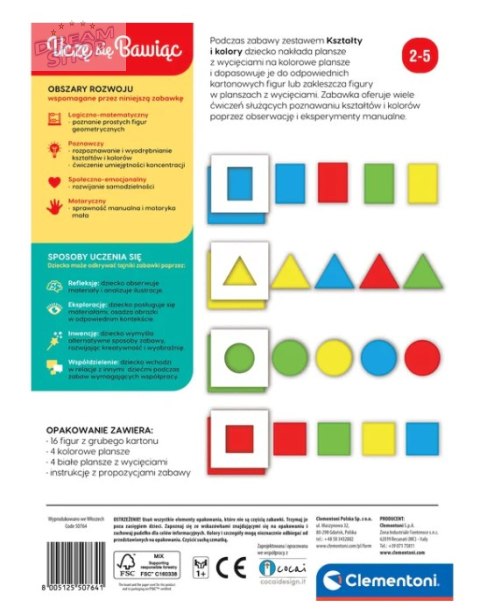 Gra edukacyjna Kształty i Kolory Uczę się Bawiąc Język Polski Clementoni 50764